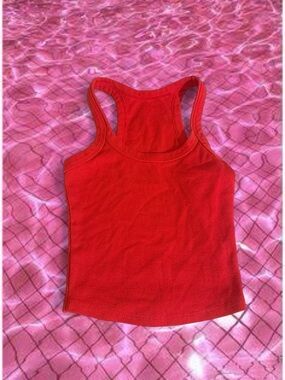 wild fable Red Ribbed Racerback Tank